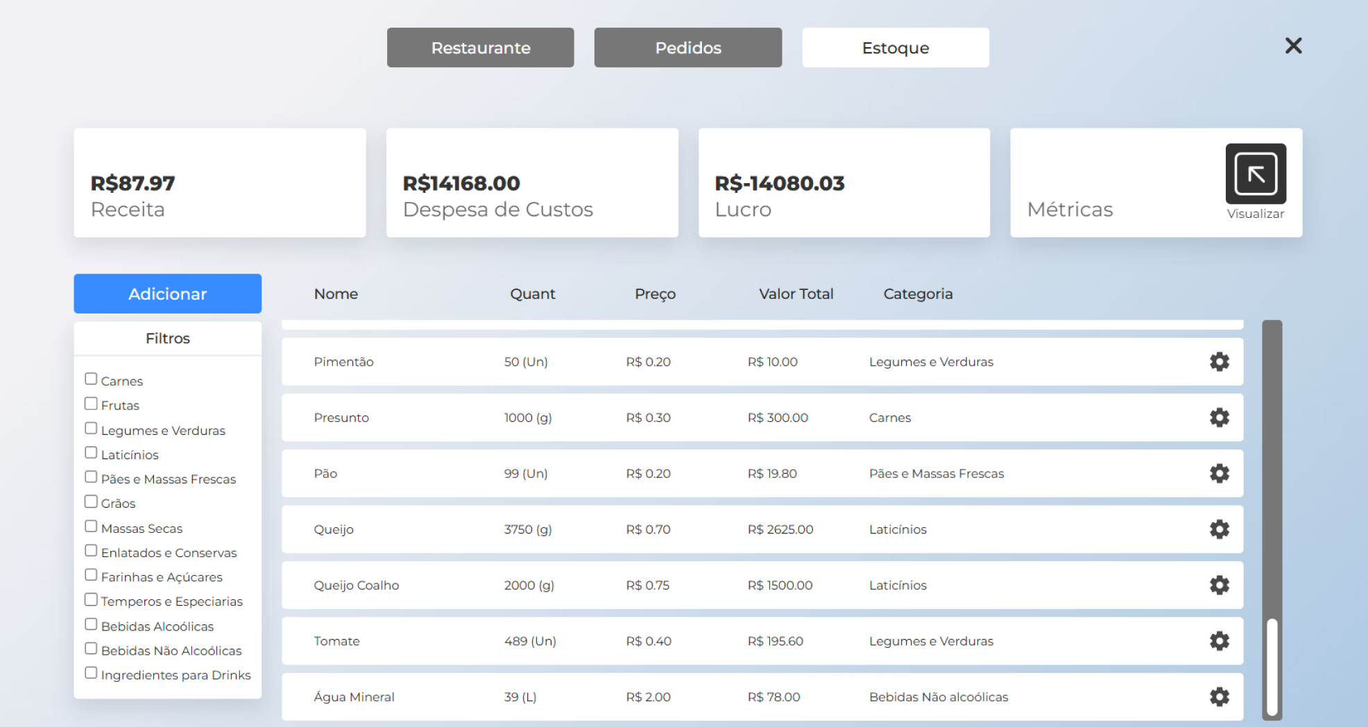 Sistema de Gerenciamento de Restaurante
